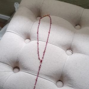 Ruby necklace with rose gold overlay over silver